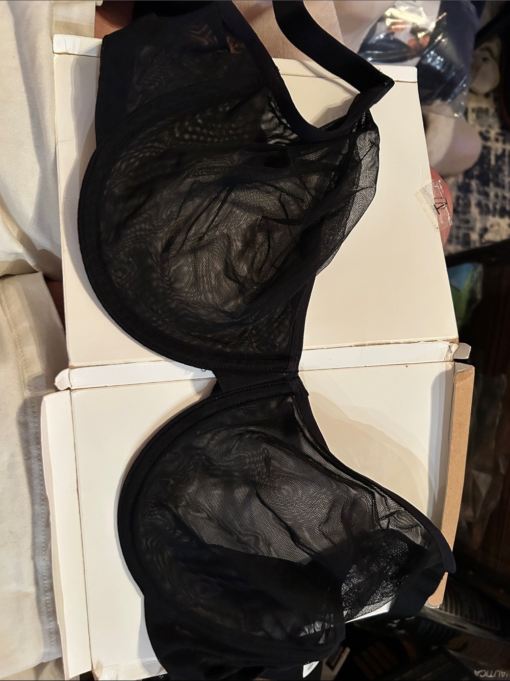 Everyday Sheer Mesh Underwire Bra - Black